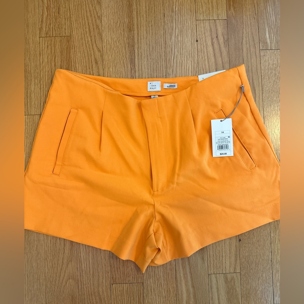 Orange/Tangerine Dress shorts. New with tags, size 14. Target